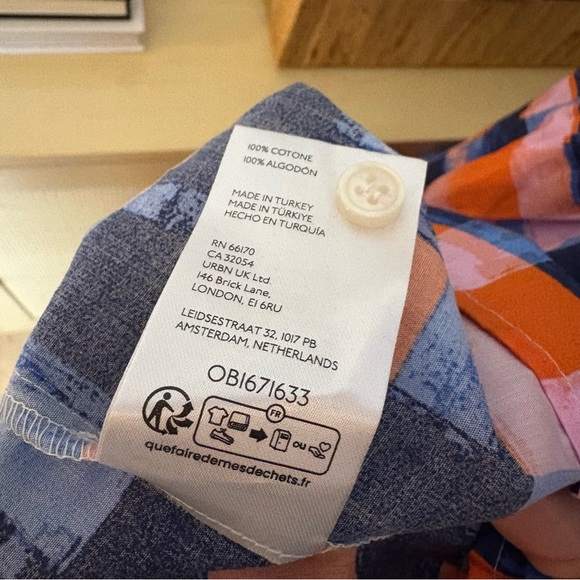 MAEVE ANTHROPOLOGIE The Bettina Tiered Shirt Dress Buttondown Blue Plaid Size XS - Picture 10 of 12